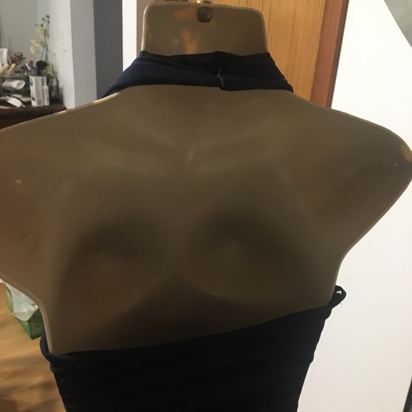 Midnight blue halter occasion dress - Picture 3 of 5